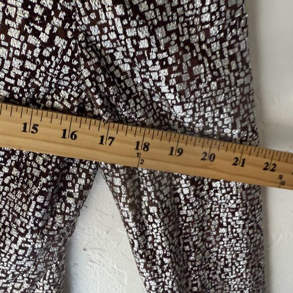 Joseph Ribkoff Jacket Vintage 6 Silver Metallic Cropped Full Zip Evening Dressy - Picture 6 of 8